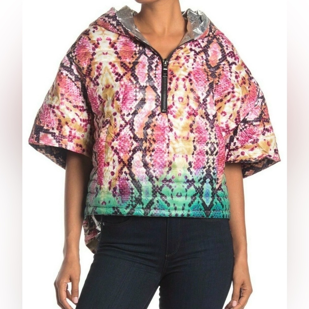 Think Royln Snakeskin Print Quilted Wingman Poncho size XS/S - Picture 14 of 14